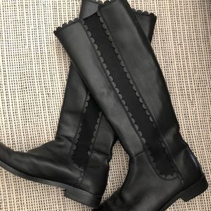 KATE SPADE SCALLOPED RIDING BOOT